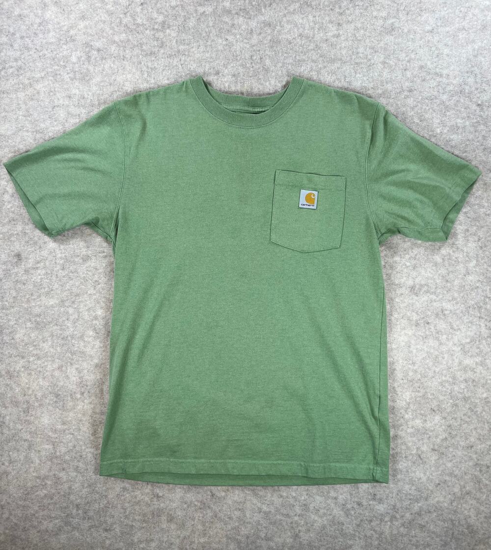 Carhartt Shirt Short Sleeve Crew Neck Workwear Casual Pocket Loose Fit Men Small